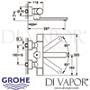 Grohe Eurosmart Cosmopolitan E Infra-Red Electronic Wall Basin Mixer Dimensions